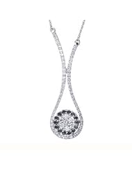 0.63 ct Black & Vs Diamond Necklace 14k Gold