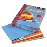 Smead 64059 Assorted Color Hanging Folders, Letter Size, Matching 1/5 Cut Tabs, 25/box