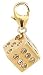 Jewelry : 14k Gold Diamond Lucky Dice Charm (1/10 cttw)