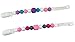 Pacifier Clip - 2 Pack - Silicone Baby Teething Pacifier Clips - GIRL - BPA-Free - Non-Toxic - Sensory