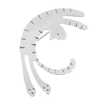 Playful Tumbling Tiger Kitty Cat Pin or Brooch in Sterling Silver, #7910