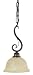 Murray Feiss One-Light Segovia Collection Mini Pendant, Peruvian Bronze with Cream Scarvo Glass Shade # P1099PBR