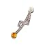 Ladies Sterling Silver 925 & Clear & Citrine CZ Necklace Pendant - Jewellery