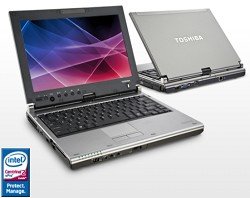 Toshiba Portege M750-S7213 - Core 2 Duo T9400 / 2.53 GHz - Centrino 2 with vPro - RAM 2 GB - HDD 160 GB - DVD?RW (?R DL) / DVD-RAM - GMA 4500MHD - Gigabit Ethernet - WLAN : 802.11 a/b/g/n (draft), Bluetooth 2.1 EDR - TPM - fingerprint reader - Vista Business / XP Tablet PC downgrade - pre-installed: Windows Vista - 12.1