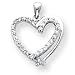 14k White Gold Diamond Heart Pendant