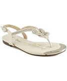 Nature Breeze Ariel-05 Braided T-Strap Sandal WHITE