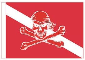 Pirate Diver Down Outdoor Garden Flag 12X18in