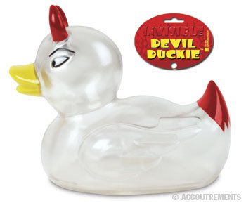 Childrens Toyshop  Toys : Invisible Devil Duckie Clear Rubber Duck - It's See-through