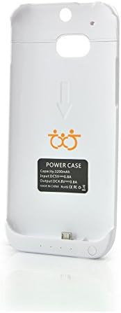 Aufine for HTC One M8 3200mah External Battery Backup Charger Case Pack Power Bank (White)