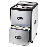 Mobile Filing Cabinet With Metal Siding, 19w x 15d x 23h, Black/Silver