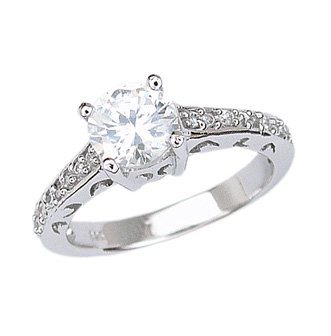 Sterling Silver Engagement Rings 213 with CZ - Sizes: 6-9 Sterling Silver Engagement Rings 213 with CZ - Sizes: 6-9