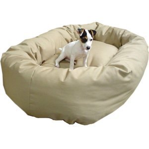 Majestic Pet 52-Inch Bagel Bed for Pets, Khaki