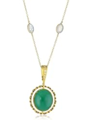 Zaiken Jewelry "Spinning Calligraphy Collection" Spinning Green Onyx and Diamond Pendant