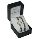 Philip Mercier - LP42/A - Montre Femme - Quartz Analogique - Liens de Ronds en Cristaux - Bracelet assorti - Bo&icirc;te de pr&eacute;sentation