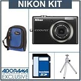 cheap Nikon Coolpix S570 12.0 Megapixel Digital Camera Kit, Black - Refurbished by Nikon U.S.A.- With 4GB SD Memory Card, Camera Case, Table Top Tripod