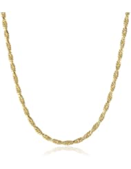 14k Italian Yellow Gold 1.00mm Polished Twisted Light Rope Chain Necklace