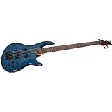Dean Edge Quilt Top 5 String Bass Trans Blue