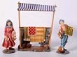 Nativity Scene Figurines - Stall and 2 Village Tailors - 2-Piece Set - 7" Height Stall