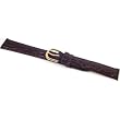 Brown Leather Watch Band Croco Gold Buckle 16mm New