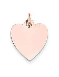 14K Rose Gold Heart Charm Engraveable Jewelry Pendant