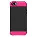 Aduro CACHE Rugged Dual Layer Case for Apple iPhone SE / 5 / 5S with Kick-Stand and Credit Card Compartment (Black/Pink)