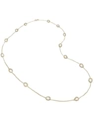 Anzie Dew Drop Collection - Pear Link Long Necklace - Clear Topaz & Gold