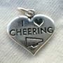 Sterling Silver Solid Heart Cheer Charm