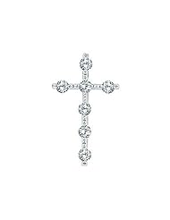 14K White Gold Diamond Cross Pendant (chain NOT included)