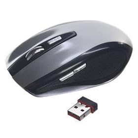 eSecure - Wireless USB Mouse for Laptops/ Desktop PC XP/Vista/Windows with nano USB receiver - 5-Button 2.4GHz with DPI Adjustable, Webpage Backward & Forward Buttons