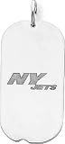 Sterling Silver NFL New York Jets Dog Tag Charm