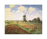 ポスター クロード モネ Tulip Fields with Windmill