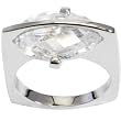 Clear 5.0 Carat Cubic Zirconia MODERN OVAL Ring - Size 8