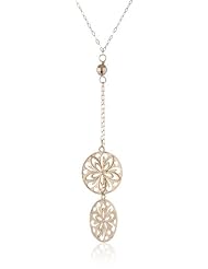 Jewelry: Duragold 14k Yellow Gold Floral Disc Lariat Armament Necklace, 17" - Amazon Curated Collection