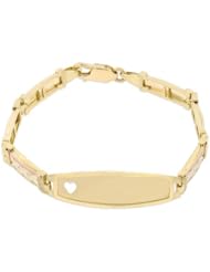 14k Tricolor Gold, Kids Childrens ID bracelet 8mm Wide