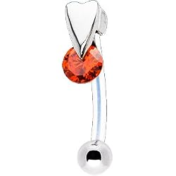 Orange Cubic Zirconia Drop Bioplast Intimate Piercing