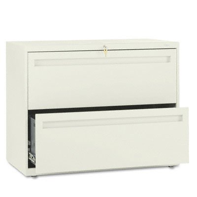 Black HON 700 Series 36 2 Drawer Lateral Metal Filing Cabinet