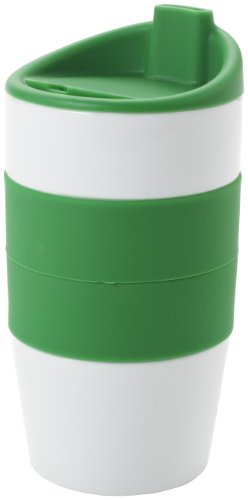 Yedi Houseware Classic Coffee and Tea 11-Ounce Double Silicone Sleeve Travel Mug, Green