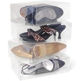 Women's Clear Shoe Boxes - Set of 10 (Clear) (3.75"H x 7"W x 11.5"D)