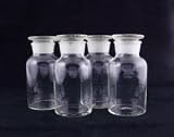 Set of 4 500ml (17oz) Glass Reagent Bottles - Wide Mouth Jars