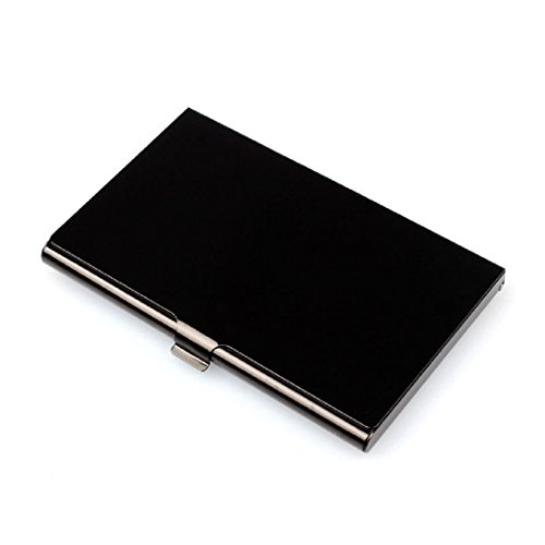 Perman Slim Pocket Creative Aluminum Business Credit Card Holder Metal Box Cover Wallet (Black)
