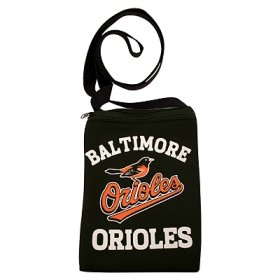 Baltimore Orioles Game Day Pouch Quality Screen Printed Team Graphics Zipper Closure Nylon Strap