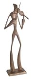 Elongated Violin Player Bronze Sculpture