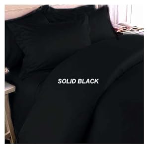 300TC Egyptian Cotton KING/CALIFORNIA KING BLACK SOLID DUVET COVER BY MARRIKAS