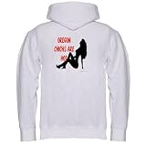 OREGON CHICKS Are Hot Adult Zippered Hooded (Hoody Hoodie) Sweatshirt Fleece Jacket X-Large (XL) White
