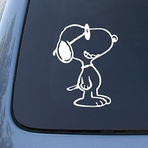 SNOOPY STANDING - Vinyl Car Decal Sticker #A1645 | Vinyl Color: White