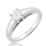 0.25 Carat VS2 - GIA Certified Diamond Solitaire Engagement Ring on 14k White Gold