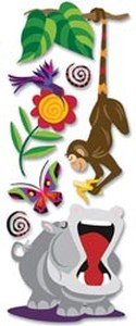 Cover image : A Touch Of Jolees The Wild Dimensional Stickers-Hippo And Monkey