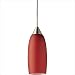 Illuma-Flex Mini-Pendant Tulip in Brushed Nickel with Red Glass