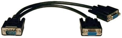 Globlife1-ft Male VGA to 2 Female VGA Video Y-splitter Cable Monitor New-black