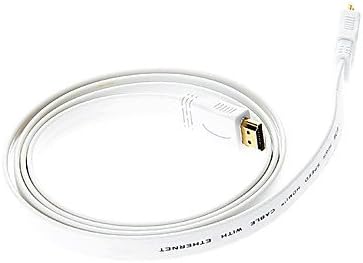 FACTOP HDMI Cable 150cm V1.4 Male to Male Cable Flat Type for XBOX 360 / Playstation/WIFI Media Streaming Player/Android TV Set top Box White